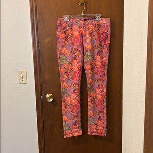 Ana Skinny Floral Cotton/Spandex Watercolor Jeans size 10